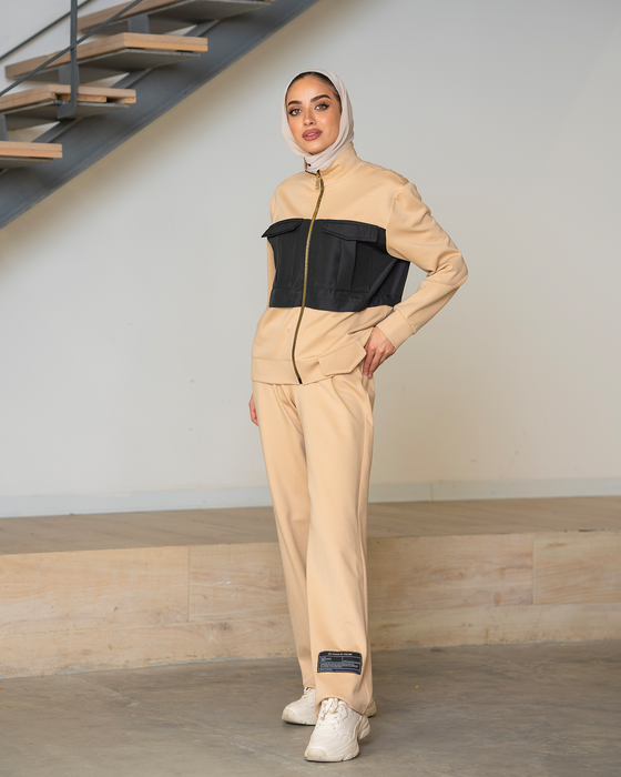 multi-fabric tracksuit