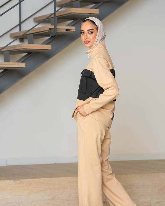 multi-fabric tracksuit