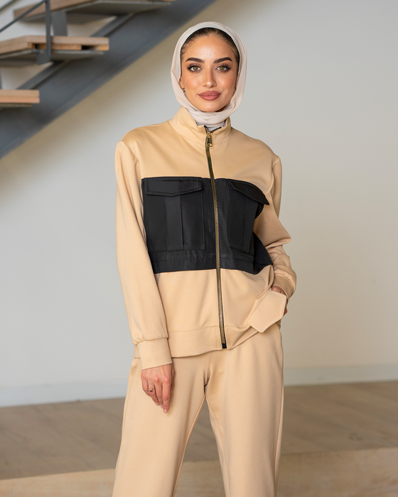 multi-fabric tracksuit