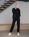 diagonal cut tracksuit with buttons