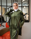 Velvet leather tracksuit