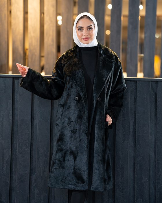 long faux fur jacket