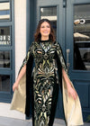 Velvet ornaments dress in green