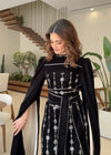 velvet long sleeve dress