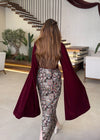Velvet maroon dress- pattern 01