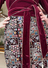 Velvet maroon dress- pattern 01