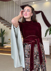 Velvet maroon dress- pattern 01