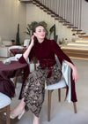 Velvet maroon dress- pattern 01