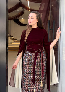  Velvet maroon dress- pattern 02