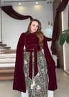 Velvet maroon dress- pattern 05