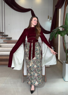  Velvet maroon dress- pattern 05