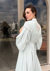 Satin dress with flower detail