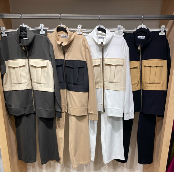 multi-fabric tracksuit