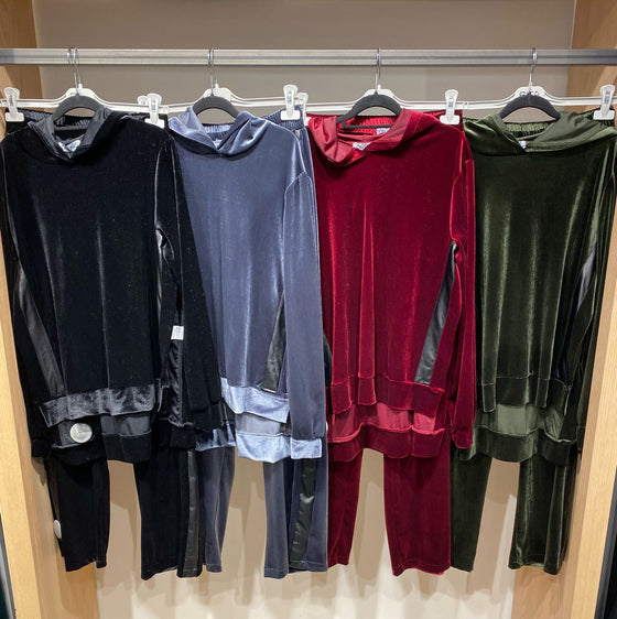 Velvet leather tracksuit